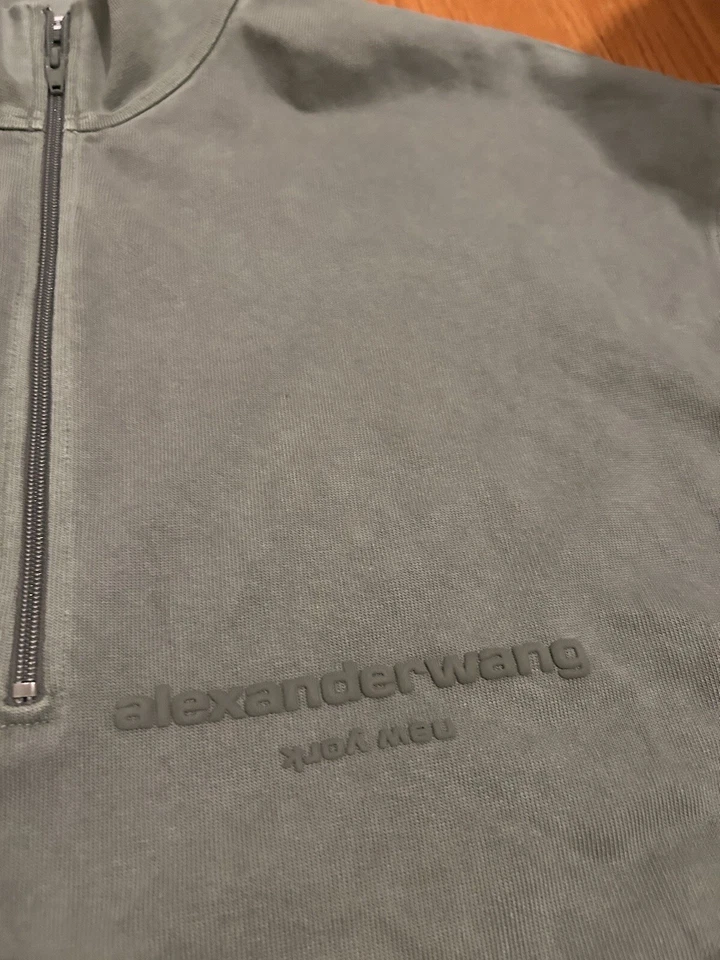 Sudadera de algodón con media cremallera talla M- Alexander Wang - verde Foto 4 de 4