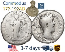 Ancient Roman Empire Coin Silver Denarius COMMODUS 177 - 192 AD Authentic #20717