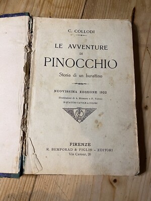 Die Abenteuer von Pinocchio Neue Ausgabe 1922 Mussino Vicoli Florenz 