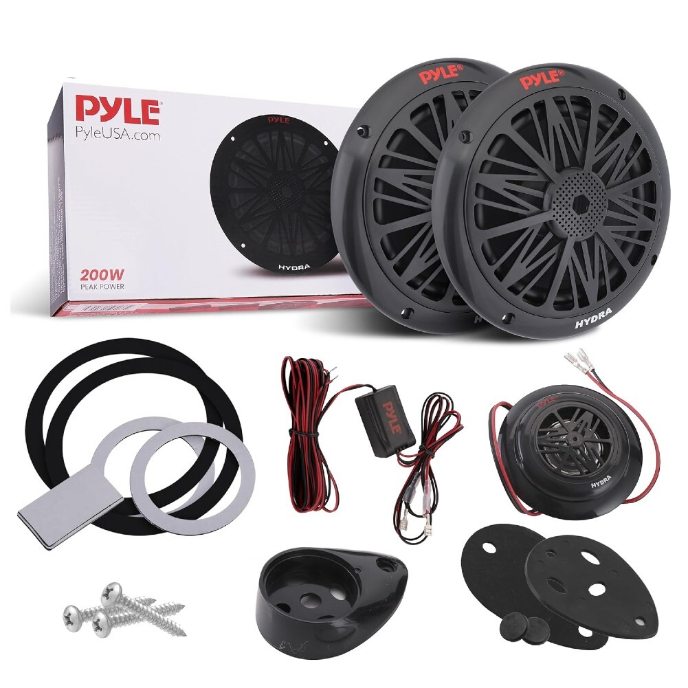 1 kit a 2 vie PYLE PLMR6KB da 165 mm 200 watt max waterproof per barca piscina