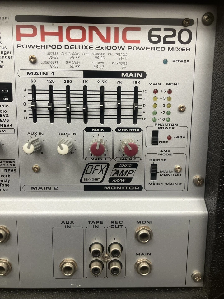 PHONIC 620 POWERPOD DELUXE 2X100W POWERED MIXER - Image 2 of 4