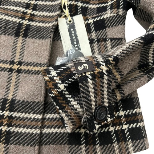 Sportmax Code Womens Alpaca Wool Mohair Plaid Peacoat Tan Size 6 Academia Preppy - Picture 4 of 12