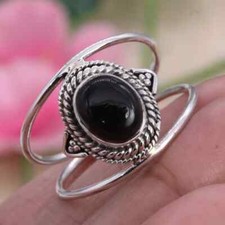 Black Onyx Solid 925 Sterling Silver Band Statement Ring Handmade Ring All size