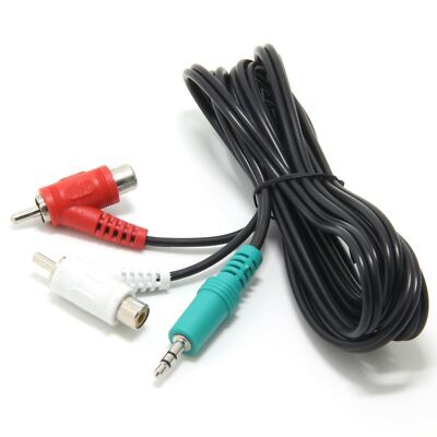 NEW Headset Splitter Cable 6'ft Male 3.5mm to RCA for Sony PS5 PS4 PS3 Vita PSP