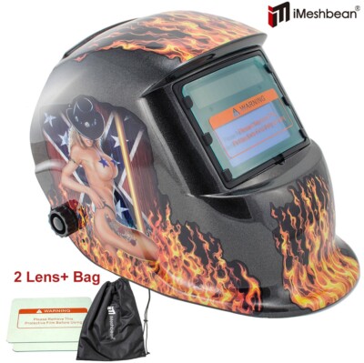 Pro Auto Darkening Welding Helmet Arc Tig mig Grinding Welders Mask Solar 2 Lens