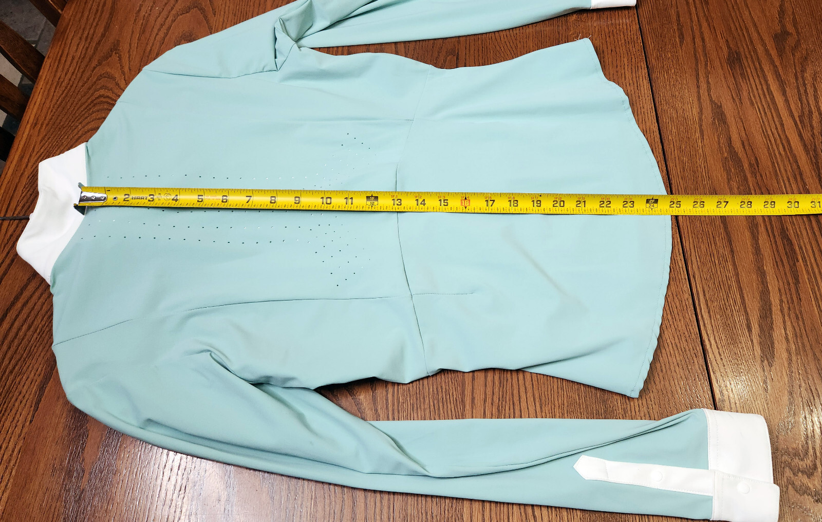 Horse Pilot, New, Monica long sleeve show shirt, Sea Green, Large MSRP $190