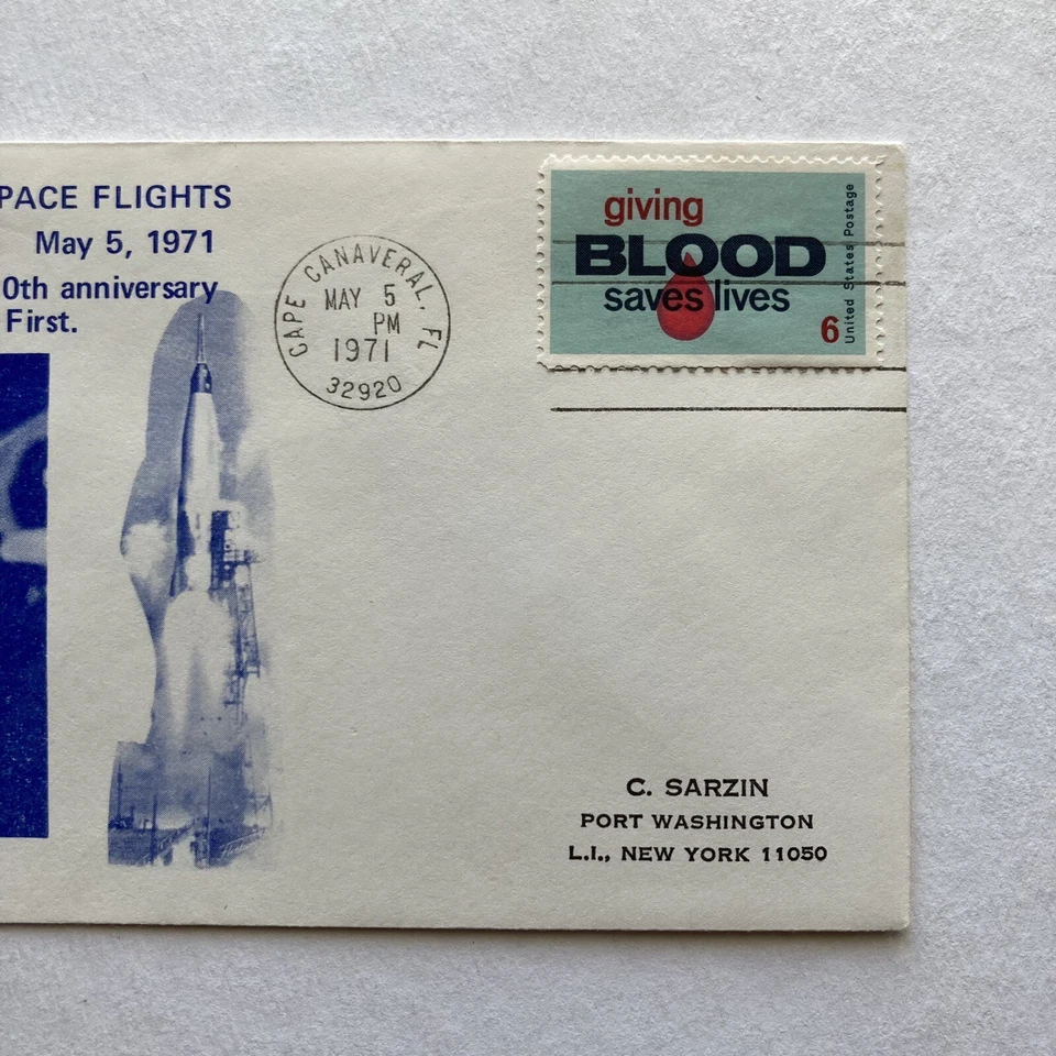 Alan Shepard 10th Anniversary U.S. 1st Manned Space Flight 5-5-71 Clyde Sarzin - Image 3 of 4