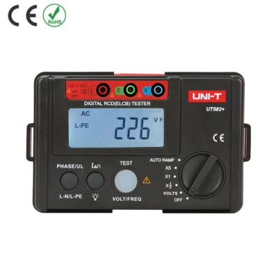 UT582+ . Digital RCD ELCB Testers AUTO RAMP Leakage Circuit Breaker - Image 1 of 4