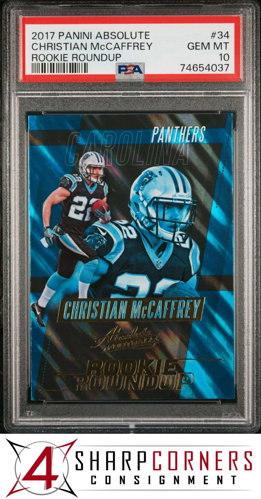 Christian McCaffrey Panini Absolute Rookie Roundup #34 Base
