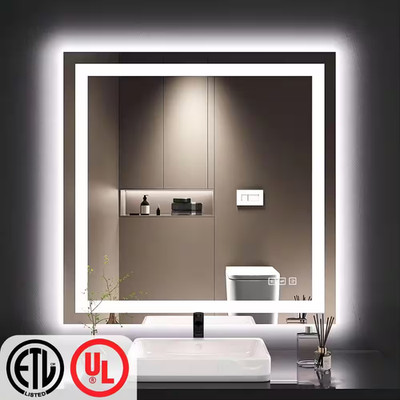 Super Bright 36 In. W X 36 In. H Rectangular Frameless LED Light Wall Bathroom V