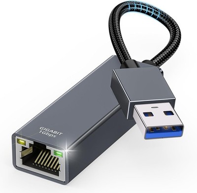 USB auf Ethernet Adapter 1000Mbps RJ45 Netzwerkadapter Dunkelgrau Aluminium N...