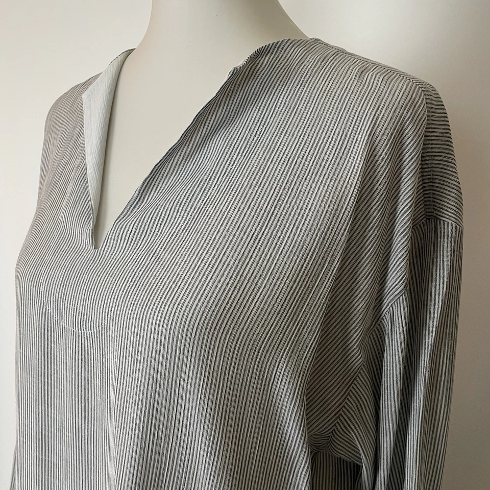 De colección Michael Kors Talla XS 2P Caftán Playa Encubrimiento Gris Rayas Ligero Foto 2 de 4