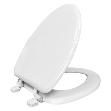 Mainstays White Elongated Toilet Seat Rice Husk Compression Molded Wood Material