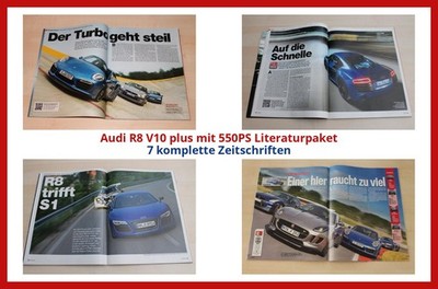 Audi R8 V10 plus mit 550PS Literaturpaket - 7 komplette Zeitschriften