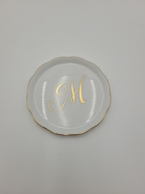 HEREND,  COASTER WITH MONOGRAM LETTER M ,  #600341-M  W/24KT GOLD, BRAND NEW
