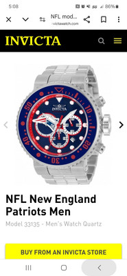 Invicta NFL Grand Pro Diver New England Patriots Blue Chronograph 52mm Watch New