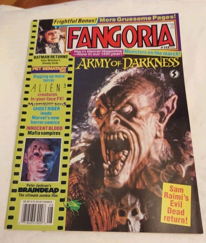 Fangoria Horror Magazine #115 1992 Army of Darkness Batman Returns Braindead