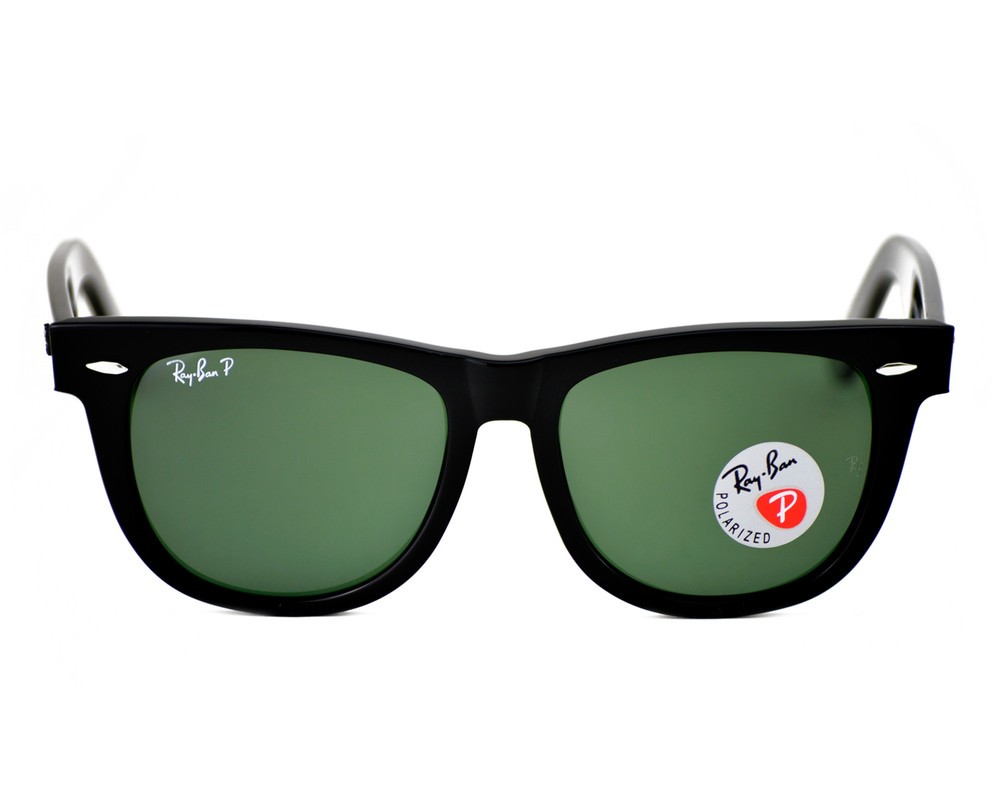 Ray-Ban Sunglasses RB2140 Original Wayfarer Classic 54mm Black Frame Green Lens