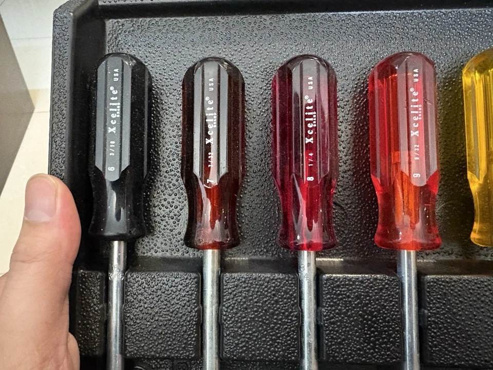 XCELITE 7PC STANDARD HOLLOW-SHAFT NUT DRIVER NUTDRIVER SET Vintage 127TB NOS USA - Image 2 of 4