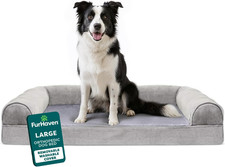 Orthopedic Dog Bed for Large/Medium Dogs W/ Removable Bolsters  Washable Cover,