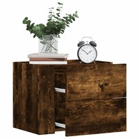 Wandnachttisch RäUchereiche 45X30X35 Cm Schwebend Kompakt