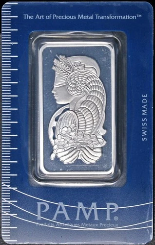 1oz Pamp Suisse Lady Fortuna Silver Bar .999 Fine Silver with Assay Cert - ST...