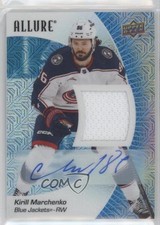 2023-24 Upper Deck Allure Blue Line Jersey 8/25 Kirill Marchenko #28 Auto 0b6z