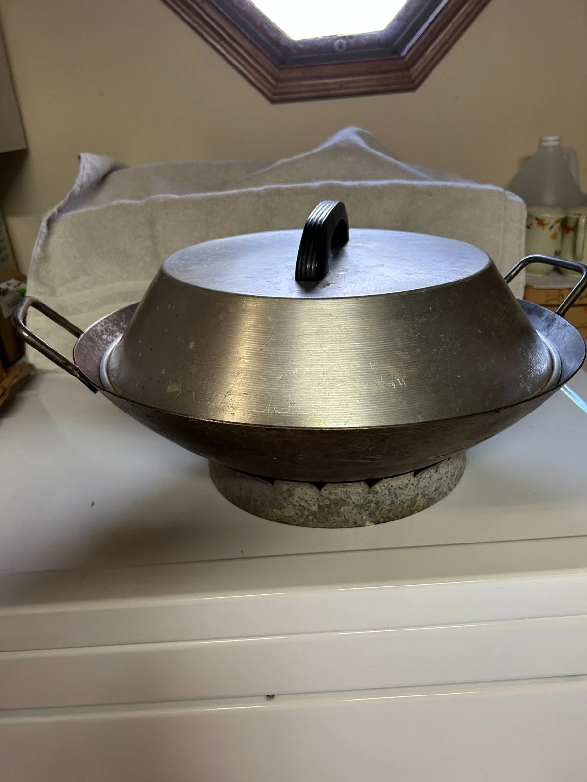 Vintage 16in. Carbon Steel 2 Handled Wok With Lid And Stand
Opens in a new window or tab