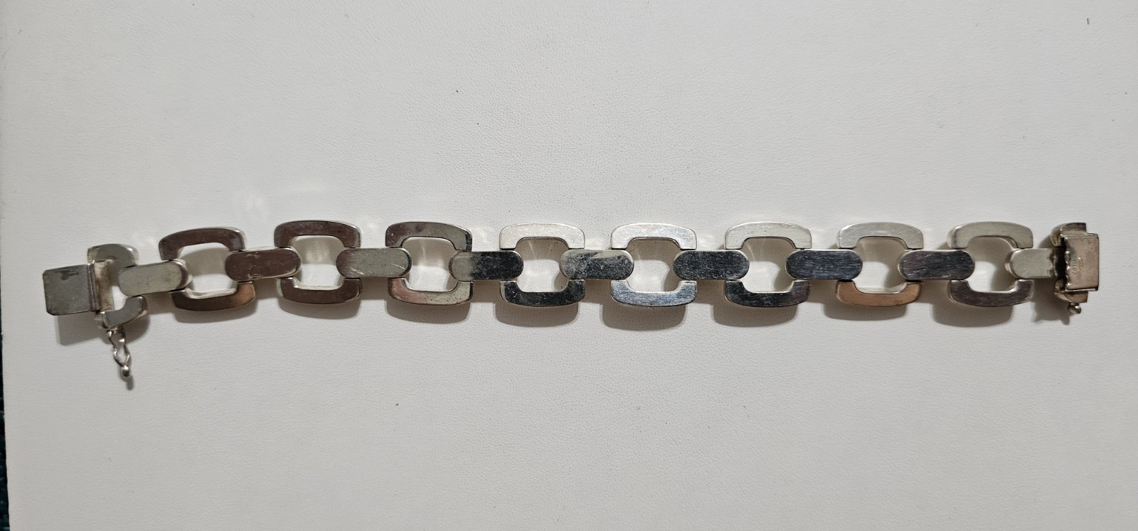 Silver Rectangular Curb Link, Horseshoe Link, Sil… - image 3