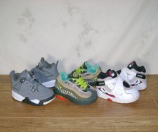 Lot of 3 Pair NIKE AIR JORDAN 4 + JORDAN 8 + AIR MAX 95 Shoes Size 5C Cool Grey