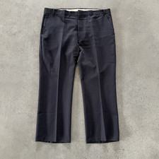 VTG 60s 70s Pleated Dress Trousers Slacks Black Pinstripe Talon Zipper 42x29