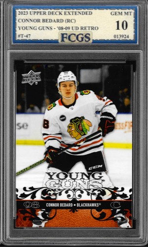 2024 Upper Deck Connor Bedard RC Young Guns Retro #T-47 Graded FCGS 10 GEM MINT