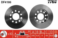 2Er Set Bremsscheiben TRW Automotive DF4186 Audi 8E0 615 601 B 8E0 615 601 P