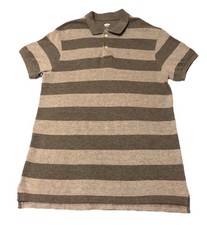 Old Navy Gray Short Sleeves Striped Polo Shirt Size M