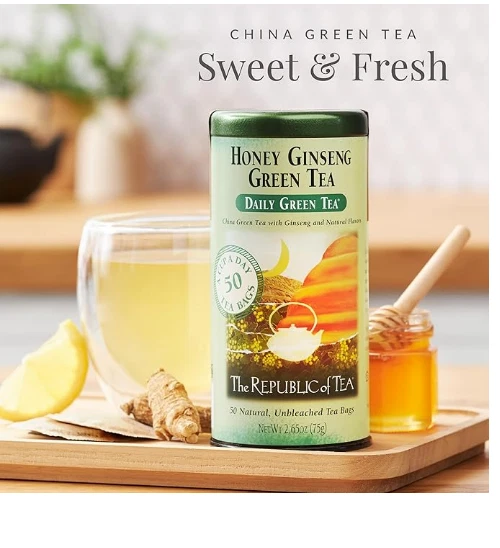 The Republic of Tea - Té Verde Miel Ginseng, 50 unidades (Pack 1) Foto 3 de 4