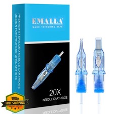 Emalla ELIOT Tattoo Needles 20Pcs 10 Bugpin Curved Magnum Cartridges