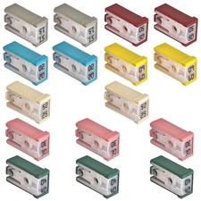 16 PCS 32V Mini Slotted Automotive MCASE Shaped Cartridge Fuse Kit, 15A/20A/25A/