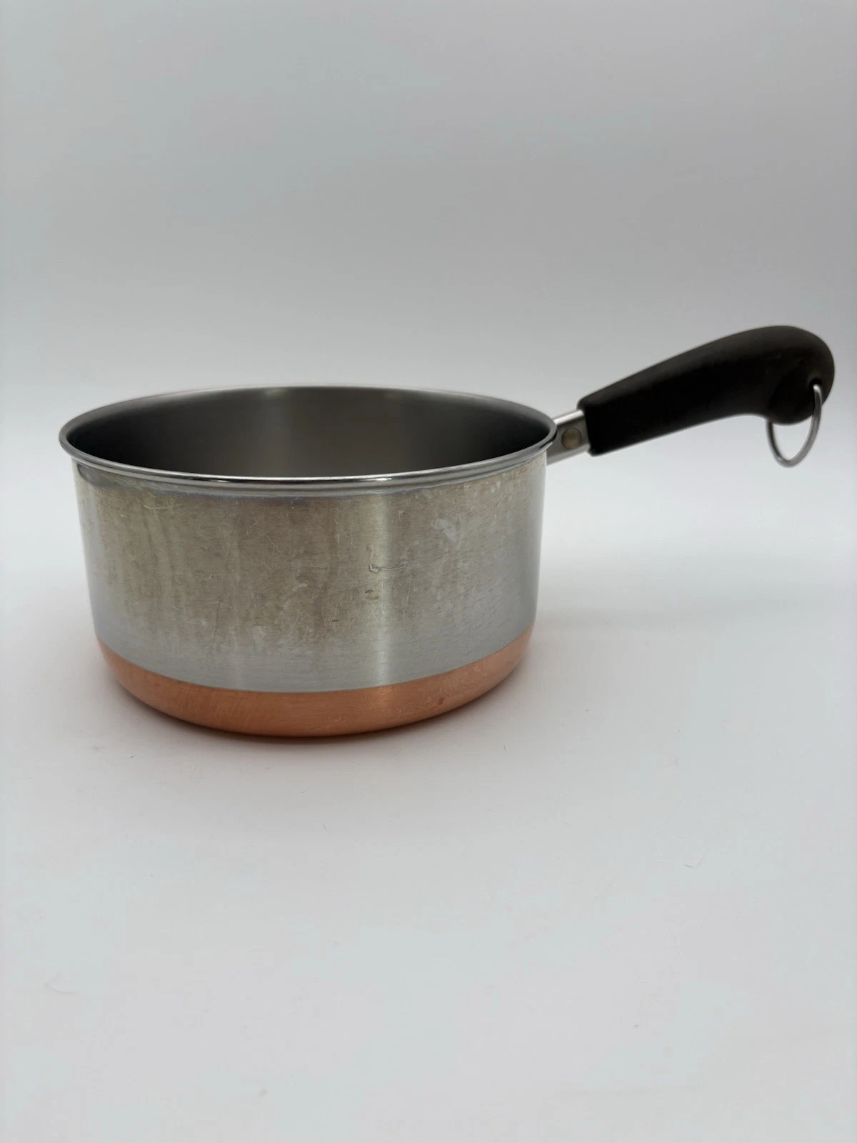 Vintage Revere Ware 1 1/2 qt Sauce Pan, Copper Bottom, Stainless Steel No Lid 91