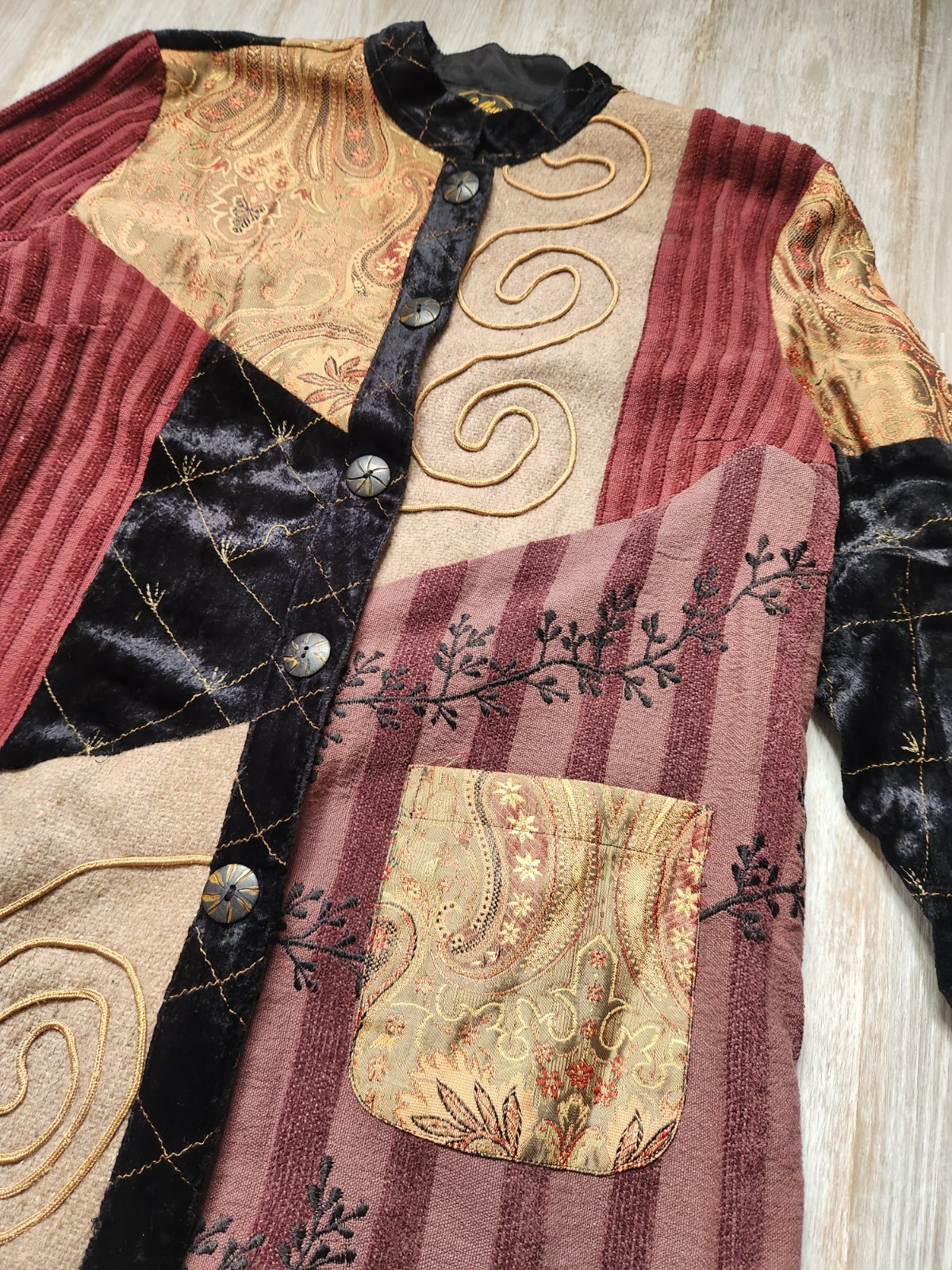 VTG Allure Patchwork Blazer Jacket Multi Pattern … - image 2