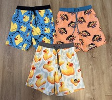 3 Neff Duck Frog AOP Swim Trunks Board Shorts Youth Boys Sz S