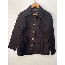 Chicos sz1 Quilted Black Jacket Sophisticated Size 8/10 Button Classic Office