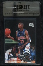 BAS 1999 Press Pass Jason Terry #9 Seal of Authenticity Auto 3c7
