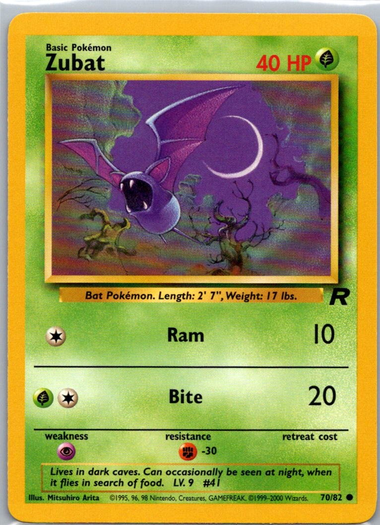 Pokemon TCG Zubat 70/82 Team Rocket NM