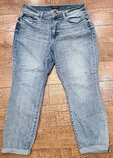 Judy Blue Boyfriend Fit Jeans Blue Denim Stretch Straight Size 14W JB8335LT-PL