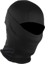 Tactical Camo Face Mask Bandana Balaclava Hood Headwear for One Size, Black