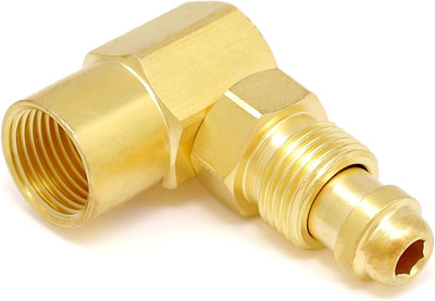 AW-407, CGA 032 Nut/NIP - 032 Body 90 Deg Elbow Argon Inert Gas Adaptor Compatib