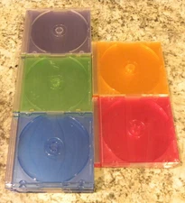 Lot of 50 Various Color Slim CD DVD Blu-ray  Jewel Cases – Replacement Storage
