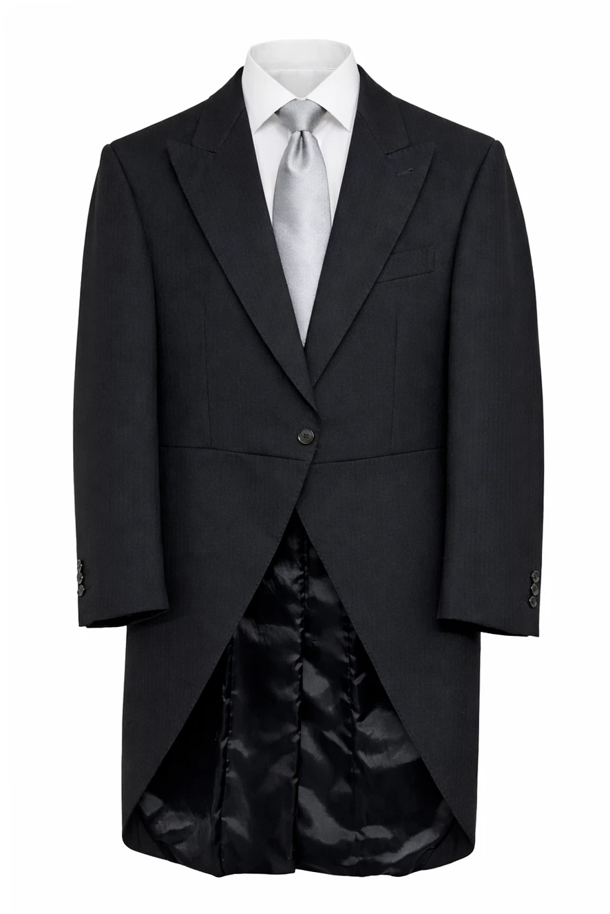 Mens Black Tailcoat Jacket Morning Suit Wool Wedding Royal Ascot Herringbone
Opens in a new window o