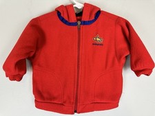 Vintage Patagonia Baby Fleece Jacket 12M Red Full Zip Hoodie Capilene USA Made