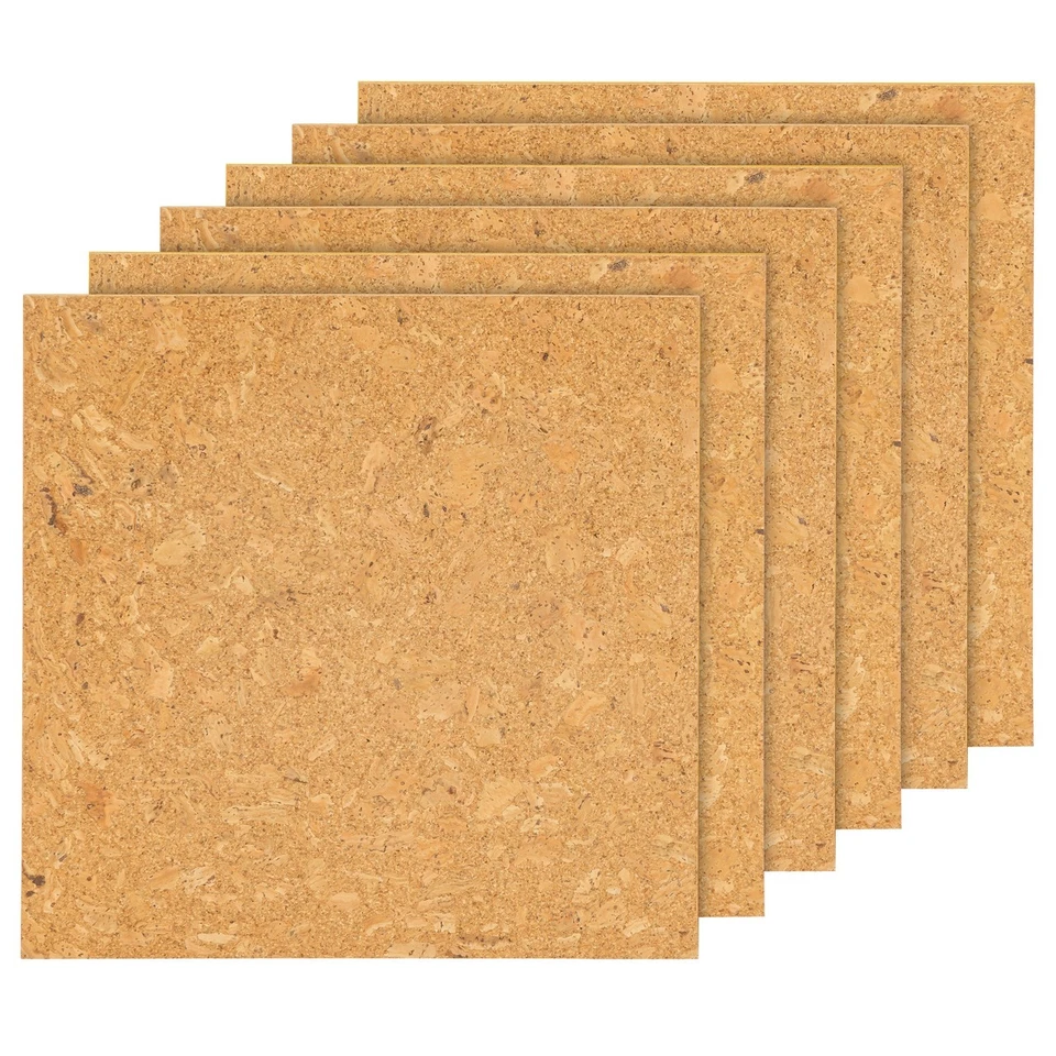 6er-Pack selbstklebende Korkplatten 30×30 cm für Pinnwände & Deko - Bild 2 von 4